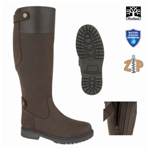 Botas de montar de campo WOODLAND ""HARPER"" L257 con cremallera trasera refuerzo - Imagen 1 de 4