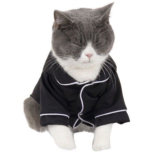 Pet Jumpsuit Loose-fit Sleepwear Lapel Front Buttons Pajamas Cooling Cat Coat - Picture 10 of 17