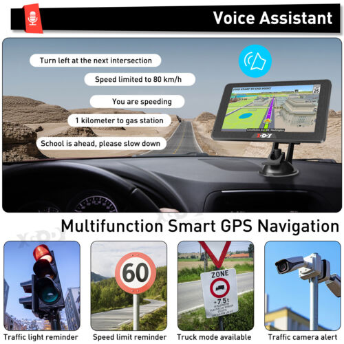 XGODY 7 Inch Sat Nav Car GPS Navigation Navigator System for Truck Bus Taxi POIs - Picture 6 of 13
