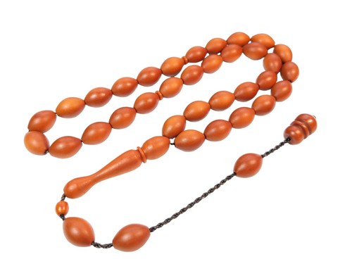 Darkening German Fiber Prayer Beads Oval, Alman Tesbih Misbaha 12.5x8.5mm 185 - Picture 3 of 18