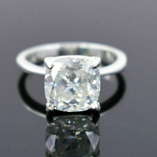 2 Karat Kissen geschnitten Labor-erstellt Damen Diamant Verlobungsring 14K weiß vergoldet