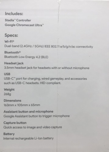 New Google Stadia Premiere Edition - Stadia Controller W/Google Chromecast Ultra - Picture 4 of 13