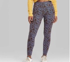 Wild Fable Women's Brown Floral High Waisted Classic Leggings Size S