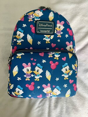 donald and daisy duck ''love'' loungefly mini backpack NWT Loungefly Disney Parks Donald and Daisy Duck LOVE Mini Backpack