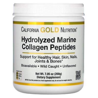 California Gold Nutrition, Hydrolyzed Marine Collagen, Unflavored, 200g