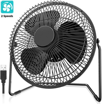 Portable 9-Inch USB Desk Fan with Metal Frame - Ultra-Quiet Personal Cooling