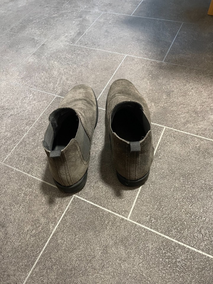 River Island Grey Suede Chelsea Boots Shoes UK Size 11 Formal Smart