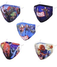 5 Marvel Superhero Reusable Breathable Washable Adjustable Cloth Face Masks Kids