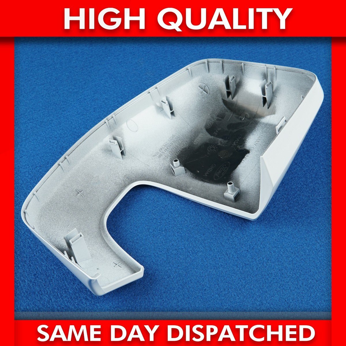 Ridged Satin Silver ABS Mirror Covers - Ford Transit Custom 2012
