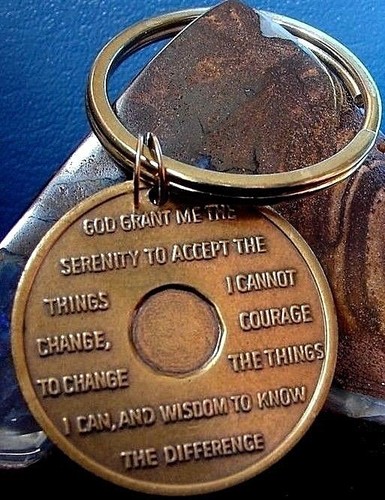 Alcoholics Anonymous AA 3 Three Month Medallion Keychain Key Chain token coin NA - Picture 2 of 2