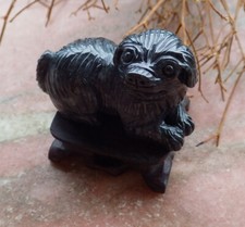 Certified Black Burma Burma Natural A Jade jadeite Display Zodiac Dog 526452 TN