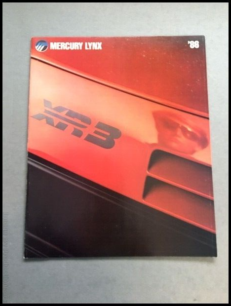 1986 Mercury Lynx 20-page Car dealer Sales Brochure Catalog - XR3