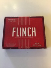 1938 Flinch Card Game With Instruction Sheet Red Box Vintage