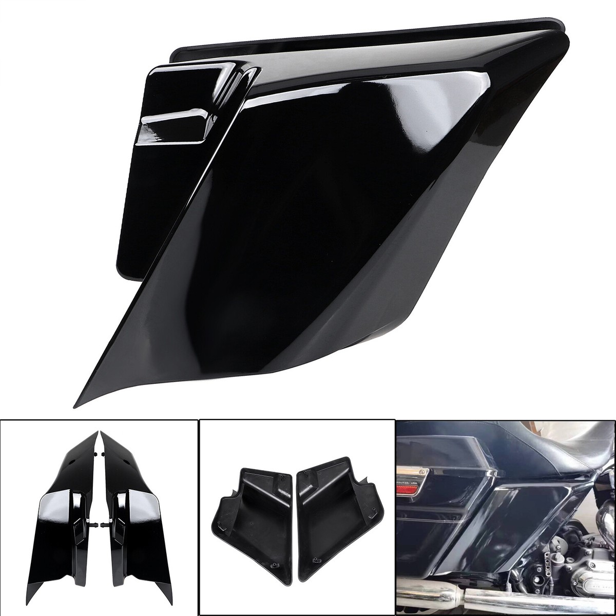Gloss Black Side Cover Panel For Harley Touring Electra Road