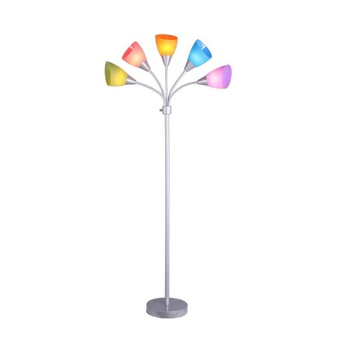5 Light Adjustable Floor Lamp Multi-Color Shades Modern Design Home Office New - Picture 4 of 8