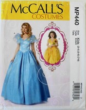 McCalls 7213 Girls Princess Belle Gowns Costumes Sewing Pattern Sz 3-8