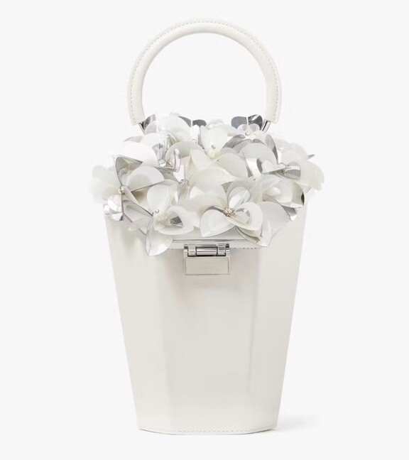 Kate Spade In Bloom Bouquet Embellished 3D Vase Top Handle New