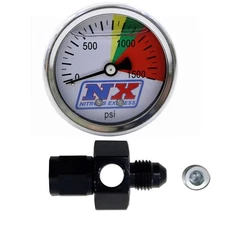 Nitrous Express N2O Pressure Gauge w/flow-thru -4AN Fitting Brand New