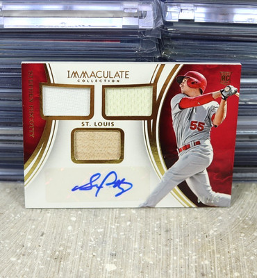 Stephen Piscotty 2016 Immaculate Rookie Triple Relic Autograph Gold # 01/25 AUTO