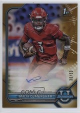 2021-22 Bowman U Chrome Prospect Gold Refractor 30/50 Malik Cunningham Auto 7xr