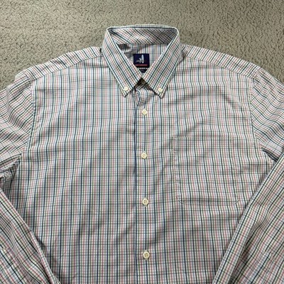 Johnnie-O Prep-Formance Mens Large Highlighter Tattersall Button Down JMWL4130