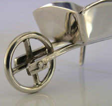 ENGLISH STERLING SILVER MINIATURE WHEELBARROW 1995 EDWARD VICTOR STANLEY