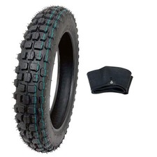 Combo Tire and Inner Tube Size 3.00-12 Front or Rear Knobby Tread, Motorcycle...