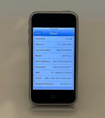 RARE!!! iPhone 2G First 1st Gen iOS 1.1.1 A1203 8GB Matching Box