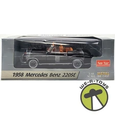 Mercedes-Benz 220SE 1958 Black Metal Die-Cast Vehicle 1:18 Scale Sun Star #3553