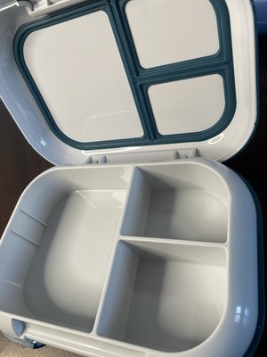 Bentgo Bento Box Lunch Container White/Blue 3 Compartment Snap Lid Plastic