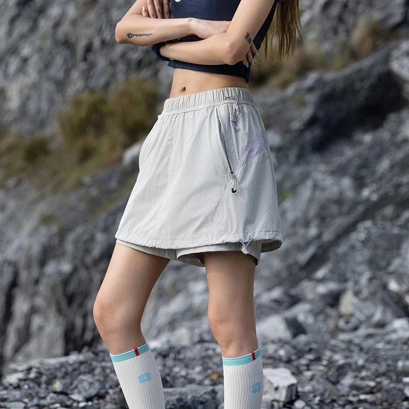 Women Outdoor Sport Cargo Skort Shorts Summer Quick Dry Lightweight Skirt