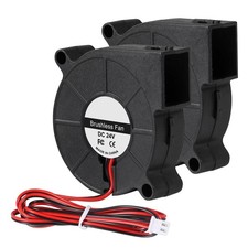 2Pcs 50mm Blower Fan 24V 5015 Dual Ball Bearings Brushless Turbine Turbo Blow...