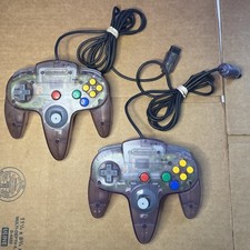 Nintendo 64 N64 Joystick Video Game Wired Controller CLEAR Atomic Purple READ