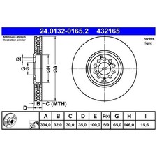 Bremsscheibe vorne rechts für Audi TT 8N3 8N9 | 26215461
