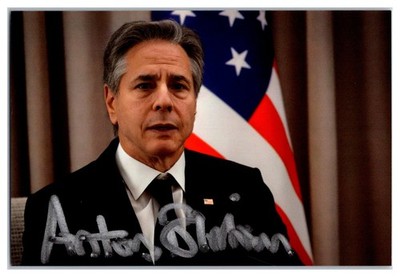 Anthony Blinken Secretary of State Hand Signed 4x6 Photo TC46-9284