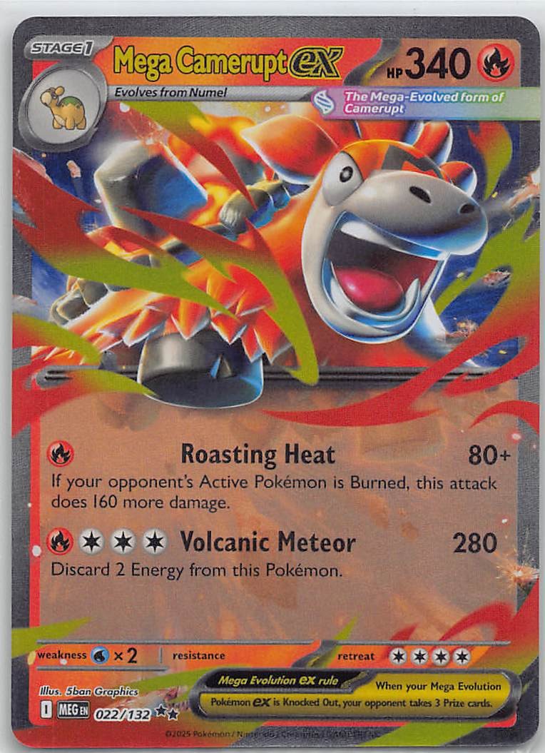 Mega Camerupt ex Double Rare ME01: Mega Evolution 022/132 NM