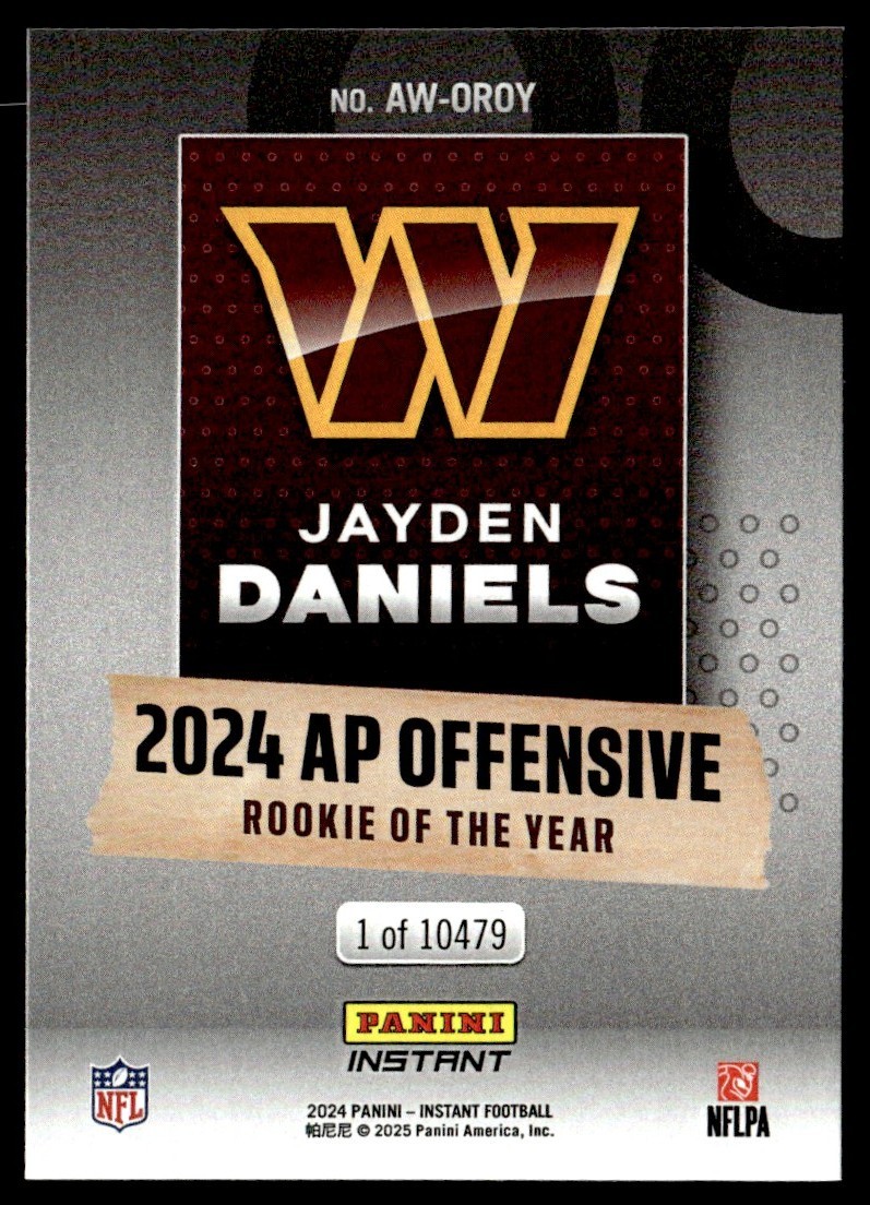 2024 Panini Instant Offensive Rookie of the Year Jayden Daniels