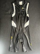 Skins TRI400 Men's Compression Triathlon Suit Sleeveless Front Zip Black White S