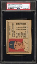 RARE 1968 DETROIT TIGERS FREE PRESS BUBBLEGUMLESS-HAND CUT DENNY McLAIN STATS