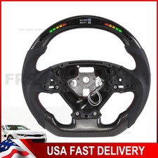 New Carbon Fiber Led Leather Steering Wheel For Chevrolet Camaro Ss 2016-2024