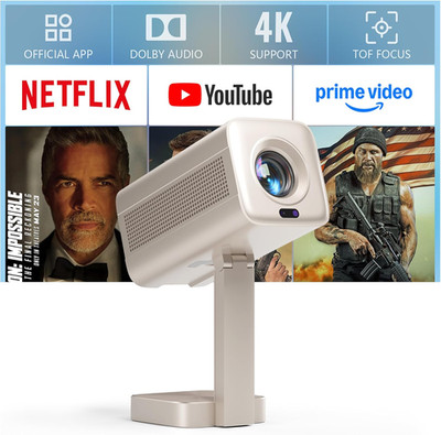[Officially-Licensed APP & Doiby Audio] Smart Mini Projector with Wifi and Bluet