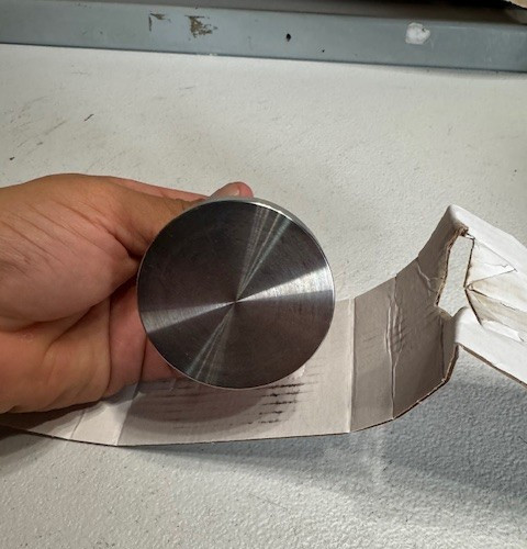 Metallurgica Motta 58 mm Olive Wood Tamper With Flat Stainless Steel Base