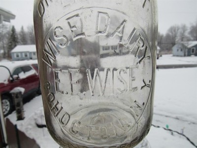 TREQ Milk Bottle E E Wise Dairy Farm Cohocton NY STEUBEN COUNTY 1940 Rare One