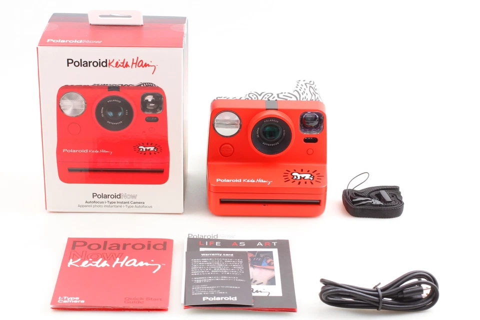 Rare [ Almost MINT in Box ] Polaroid Keith Haring Red Instant Camera From JAPAN - Image 3 of 4