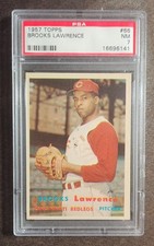1957 Topps Brooks Lawrence #66 - PSA NM 7 - Cincinnati Reds - Great Card!