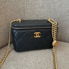 Chanel Vanity Case 25C Lambskin Quilted Chain Crossbody Shoulder [Duties Paid]