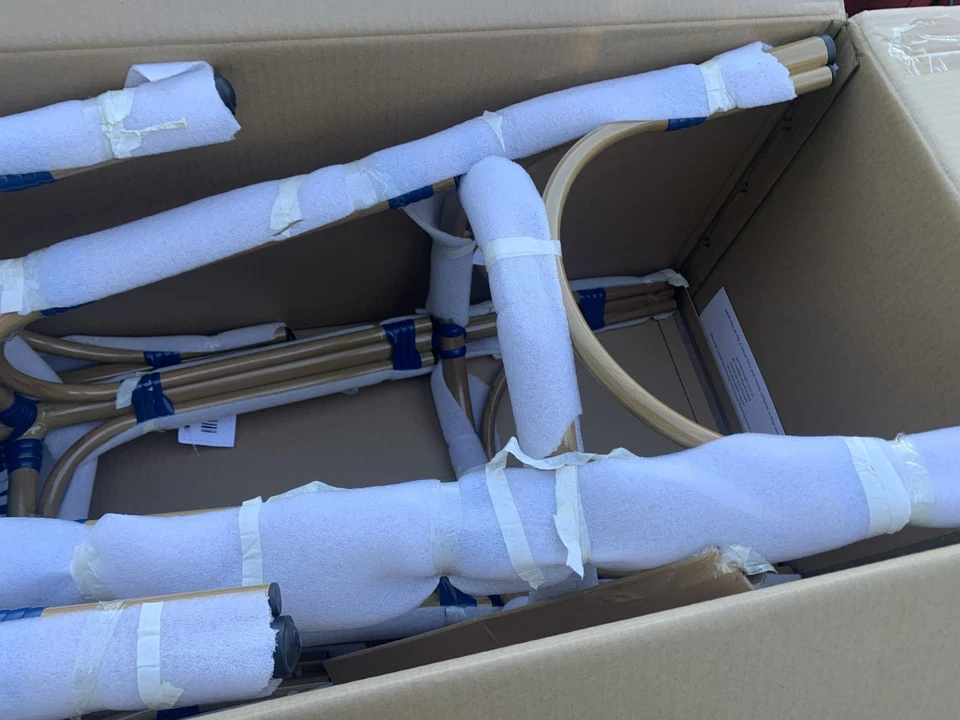 !Safavieh Navy and White and Light Brown Indoor/outdoor Stacking bar stool-2 - Image 2 of 4