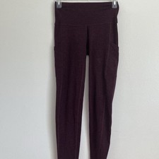 Aerie Chill Play Move Leggings Womens Small Burgundy Heathered High Rise Size S