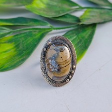 Crazy Lace Agate Gemstone Ring 925 Sterling Silver Statement Gift Ring PG9095