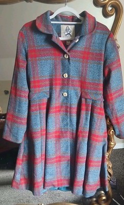Boutique Alices Pig Coat Womens Sz 6 M Red Plaid Wool Blend  Jacket